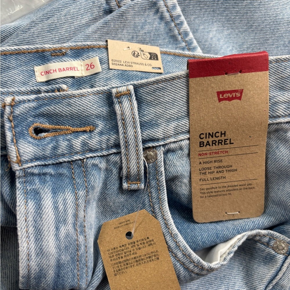 Levi's Cinch Barrel High-Rise Light Blue Denim Jeans